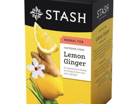 Stash - lemon ginger decaf herbal tea - 20 bags Online now