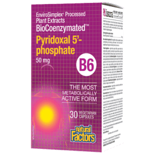 Natural factors - pyridoxal 5’-phosphate biocoenzymé b6 50 mg 30 vcaps on Sale