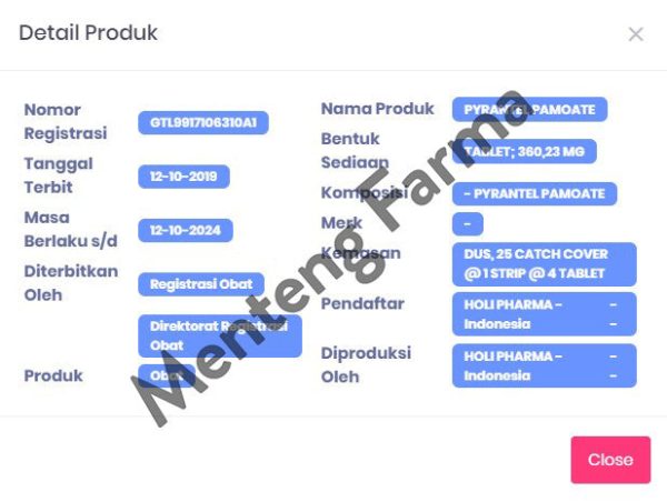 Pyrantel 125 mg 4 Kapsul - Membantu Mengatasi Cacingan Online