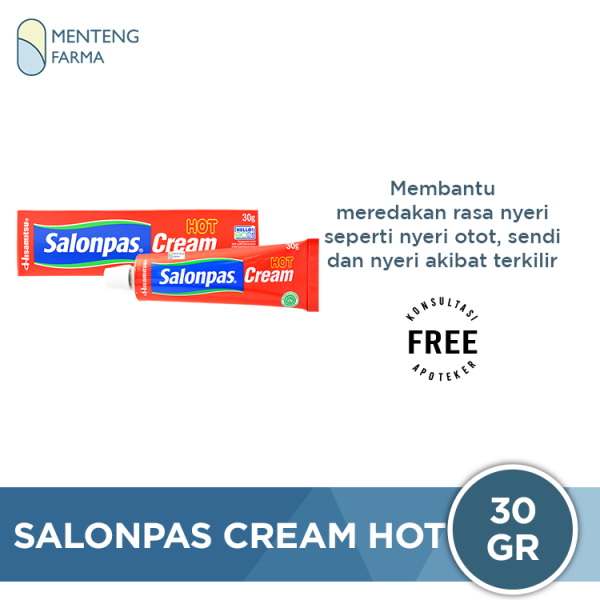 Salonpas Cream Hot 30 Gr - Krim Pereda Nyeri Otot dan Sendi Supply