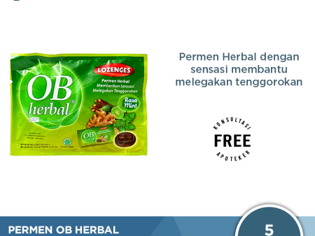 Permen OB Herbal Lozenges Mint - Permen Pelega Tenggorokan Cheap