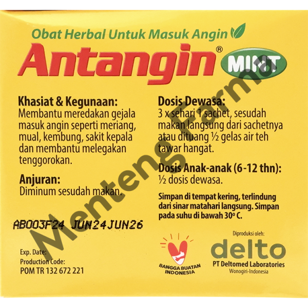 Antangin Mint 12 Sachet - Sirup Masuk Angin, Meriang, Mual, Pusing Online Hot Sale