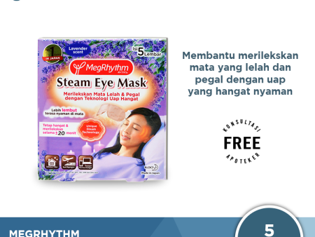 MegRhythm Steam Eye Mask Lavender Scent 5 Pcs - Masker Mata Dengan Uap Hangat on Sale