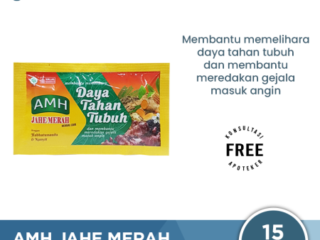 AMH Jahe Merah Herbal Cair Sachet 15 mL - Meredakan Gejala Masuk Angin Online Hot Sale