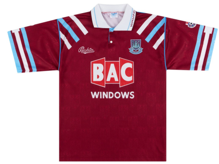 1991 92 West Ham United Home Jersey – Retro BAC Windows Sponsor, Bukta Classic on Sale