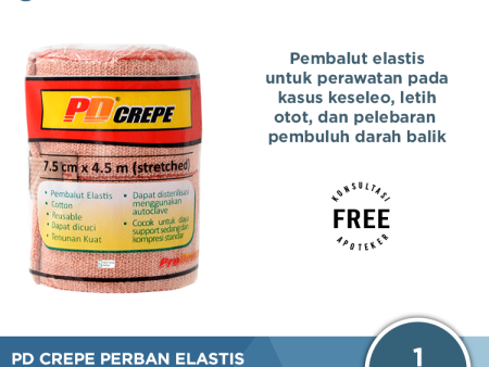 PD Crepe Perban Elastis 7.5 CM x 4.5 M - Perban Kain Cedera Keseleo Sale