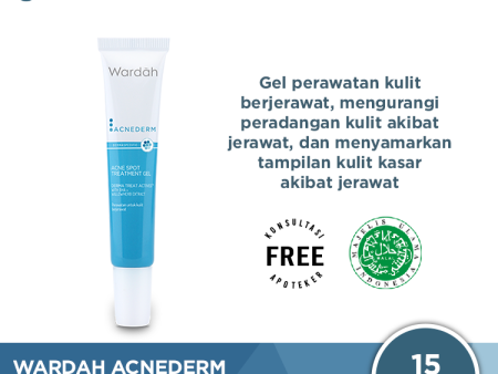 Wardah Acnederm Acne Spot Treatment Gel 15 mL - Gel Jerawat dengan BHA dan Willowherb Extract Online Hot Sale