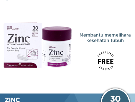 Zinc Picolinate and Gluconate 30 Kapsul - Suplemen Kesehatan Online Hot Sale