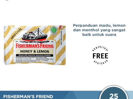 Fisherman s Friend Honey & Lemon Sugar Free - Permen Pelega Tenggorokan Online Sale