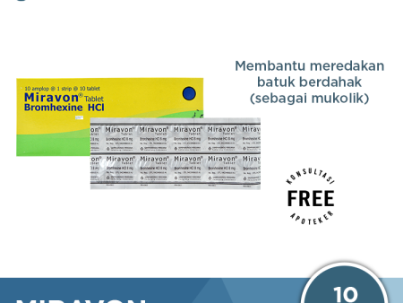 Miravon 10 Tablet - Untuk Batuk Berdahak Hot on Sale