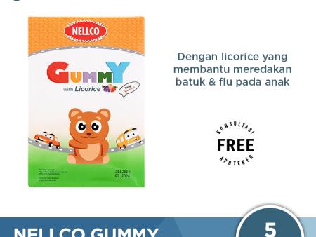 Nellco Gummy Anak Rasa Buah Isi 5 Sachet - Pereda Batuk dan Flu Anak For Cheap