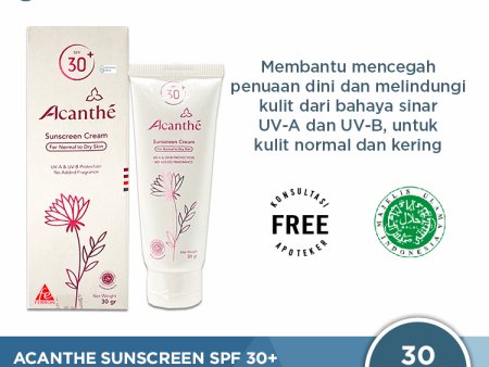 Acanthe Sunscreen SPF 30 For Normal to Dry Skin - Tabir Surya Kulit Normal Online Sale