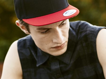 2-Tone classic snapback - Musta Punainen Discount