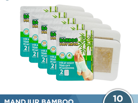 Mandjur Bamboo Foot Patch Bundling 5 Pouch - Koyo Detox Kaki Bamboo Isi 10 Pcs Online now