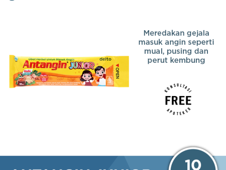 Antangin Junior Sachet 10 mL - Meredakan Masuk Angin Anak For Discount