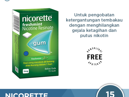 Nicorette Freshmint Gum 2 Mg 15 Butir - Permen Karet Nicorette untuk Berhenti Merokok Hot on Sale