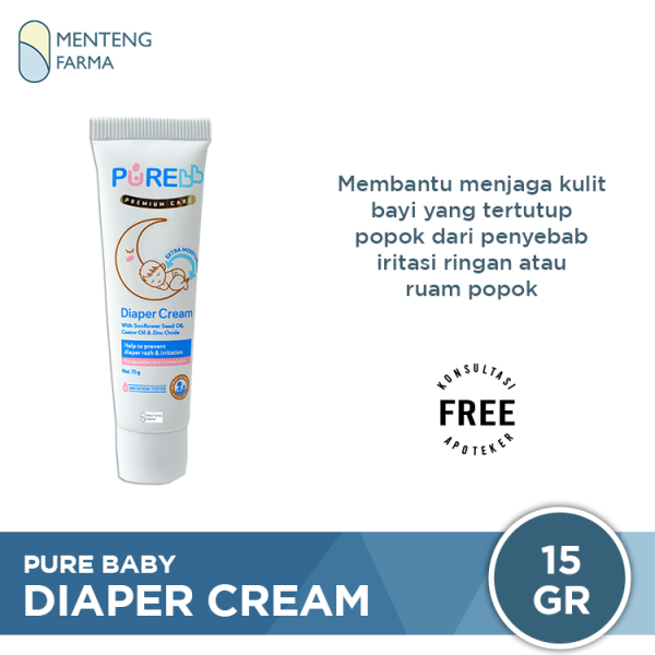 Pure Baby Diaper Cream 15 Gram - Krim Pelindung Kulit Bayi Area Online