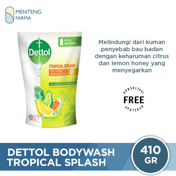 Sabun Mandi Cair Dettol Tropical Splash - 410 Gram For Sale