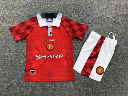 Kids Manchester United 1996 97 Retro Kit | Man Utd Beckham kids shirt Supply