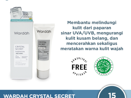 Wardah Crystal Secret Brightening Day Cream 15 mL - Pencerah dan Pelembab Kulit Wajah Online now