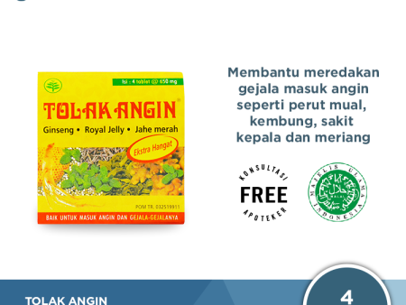 Tolak Angin Tablet Extra Hangat - Obat Gejala Masuk Angin Online now