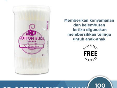 SD Cotton Buds Anak 100 Sticks - Pembersih Telinga Anak Online now