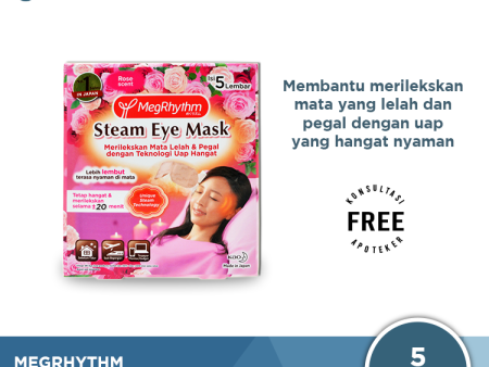 MegRhythm Steam Eye Mask Rose Scent 5 Pcs - Masker Mata Dengan Uap Hangat For Cheap