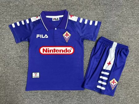 1998 Fiorentina Home Retro Children s Kit | Kids Batistuta Era Shirt and Shorts Cheap