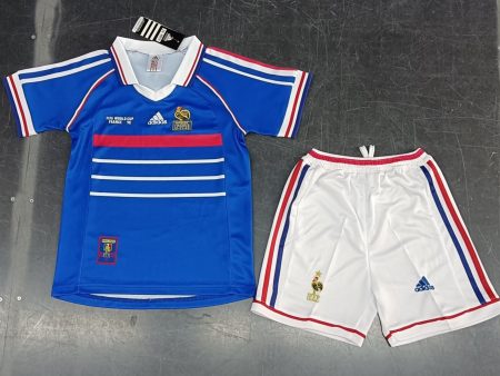 1998 France Home & Away Retro Children s Kit | Kids Zidane France away jersey and shorts Online now