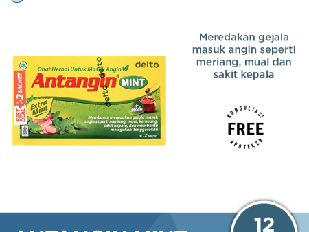 Antangin Mint 12 Sachet - Sirup Masuk Angin, Meriang, Mual, Pusing Online Hot Sale