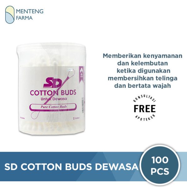 SD Cotton Buds Dewasa 100 Sticks - Pembersih Telinga Dewasa Online Sale