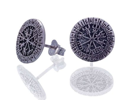 Riimu Vegvisir nappikorvakorut - Hopea Discount