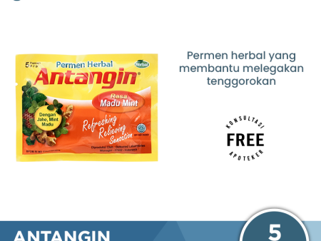 Permen Antangin Madu Mint Sachet 5 Butir - Permen Herbal Pelega Tenggorokan For Discount