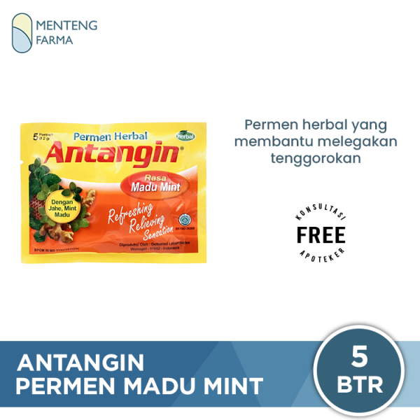 Permen Antangin Madu Mint Sachet 5 Butir - Permen Herbal Pelega Tenggorokan For Discount