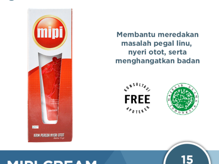 MIPI Cream 15 Gr - Krim Pijit Pereda Nyeri Otot dan Pegal-pegal on Sale