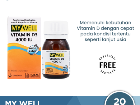 My Well Vitamin D3 4000 IU 20 Tablet - Suplemen Vitamin D3 For Discount