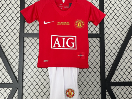 Children s 2007 08 Manchester United Retro Kit | Champions League Ronaldo CR7 Kids Jersey Online Hot Sale