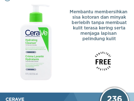 Cerave Hydrating Cleanser 236 ml - Pembersih Wajah yang Menghidrasi Kulit Cheap