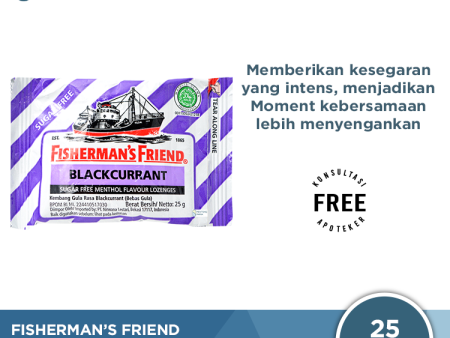 Fisherman s Friend Blackcurrant Sugar Free - Permen Pelega Tenggorokan For Cheap