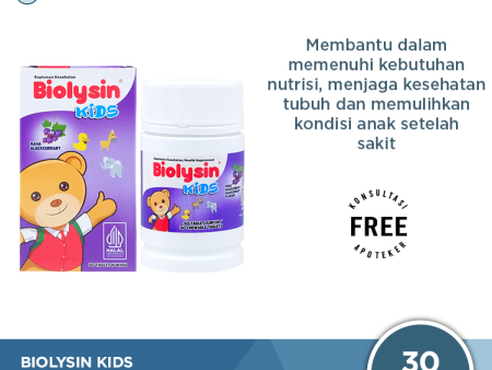 Biolysin Kids Rasa Blackcurrant 30 Tablet Kunyah - Tablet Multivitamin Anak For Sale