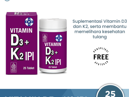 IPI Vitamin D3 + K2 25 Tablet - Suplemen Vitamin D3 dan K2 Cheap