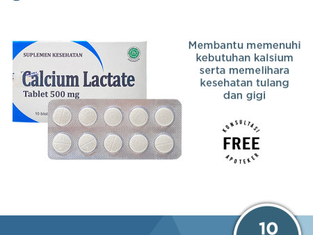 Calcium Lactate 500 mg 10 Tablet - Memenuhi Kebutuhan Kalsium on Sale