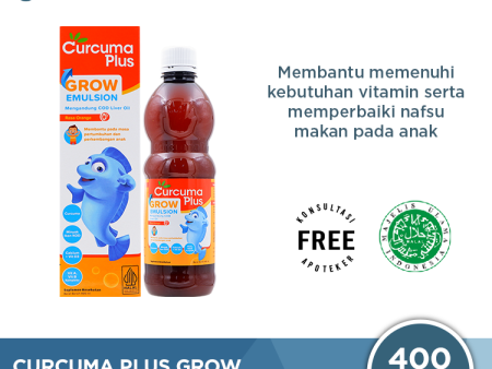 Curcuma Plus Grow Emulsion Rasa Jeruk 400 mL - Suplemen Kesehatan Anak Online