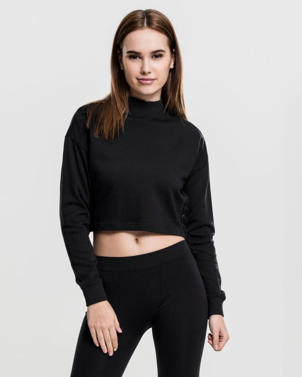 Lace up crewneck pitkähihainen  - Musta Online Hot Sale