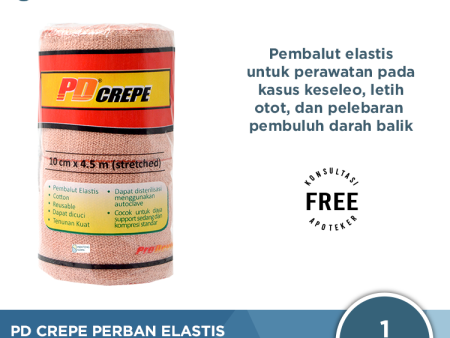 PD Crepe Perban Elastis 10 CM x 4.5 M - Perban Kain Cedera Keseleo Fashion