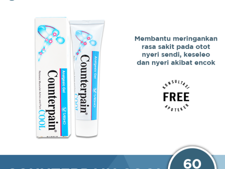 Counterpain Cool 60 gr - Gel Analagesik Pereda Nyeri Otot Keseleo Memar dan Punggung Online Sale