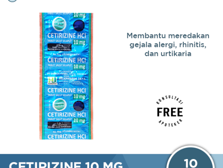 Cetirizine Hexpharm 10 mg 10 Tablet - Obat Rhinitis dan Gatal Alergi For Discount