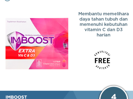 Imboost Extra Vit C & D3 Strip 4 Tablet - Memelihara Daya Tahan Tubuh Online