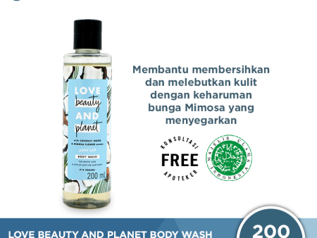 Love Beauty and Planet Body Wash Coconut Water & Mimosa Flower 200 mL - Vegan Soap Kulit Sensitif Hot on Sale