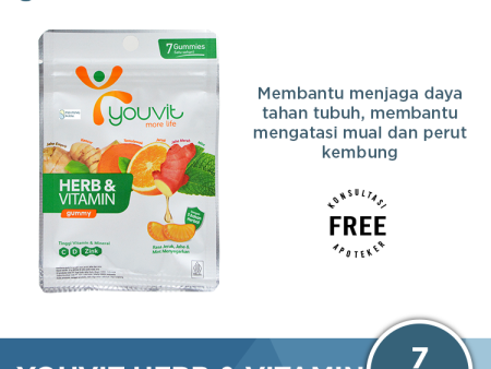 Youvit Herb & Vitamin 7 Gummies - Vitamin Kesehatan Tubuh Supply